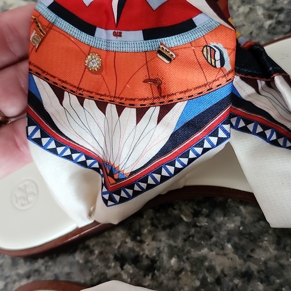 Tory Burch Shelby Scarf Sandals in Rose Des Vents 7.5 - Picture 5 of 16